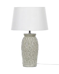 Clearance Beliani Lampada da tavolo KHOPER Ceramica Grigio Bianco Grigio
