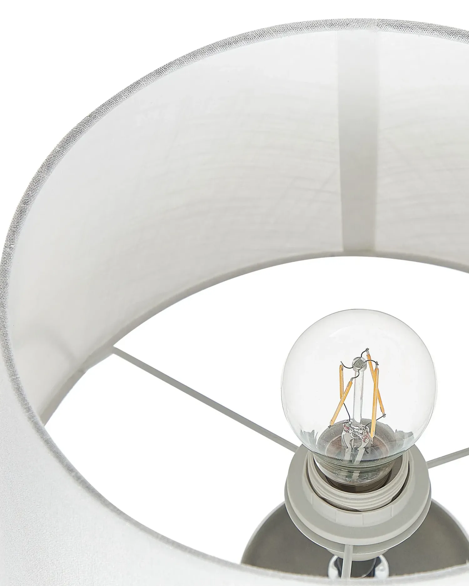 Clearance Beliani Lampada da tavolo KHOPER Ceramica Grigio Bianco Grigio