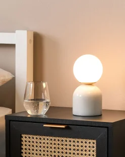 Clearance Beliani Lampada da tavolo KIWI Pietra Bianco
