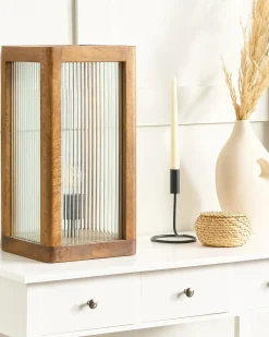 Online Beliani Lampada da tavolo KOLIDAM Legno di mango Marrone
