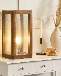 Online Beliani Lampada da tavolo KOLIDAM Legno di mango Marrone