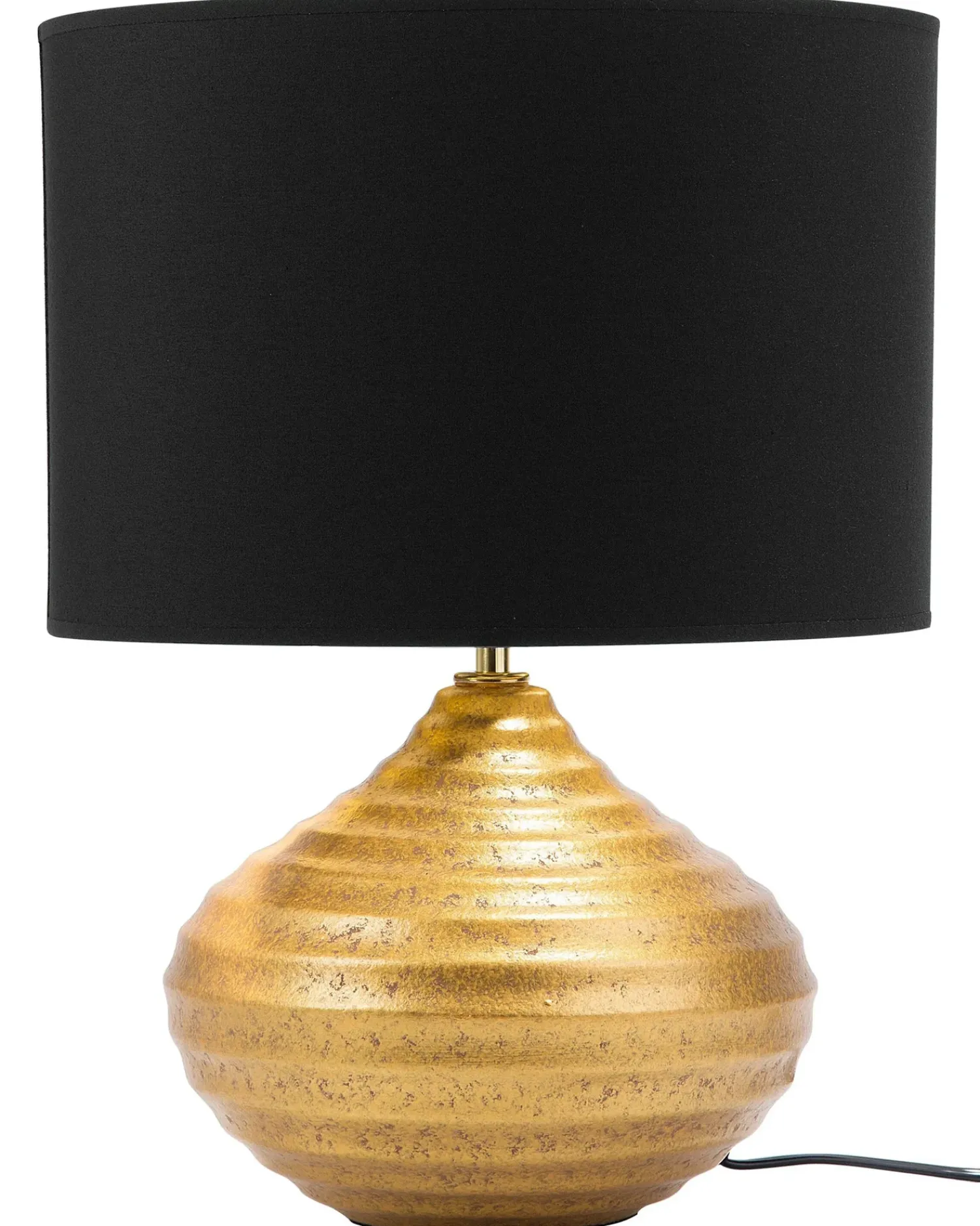 New Beliani Lampada da tavolo KUBAN Ceramica Oro Oro Nero