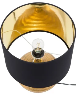 New Beliani Lampada da tavolo KUBAN Ceramica Oro Oro Nero