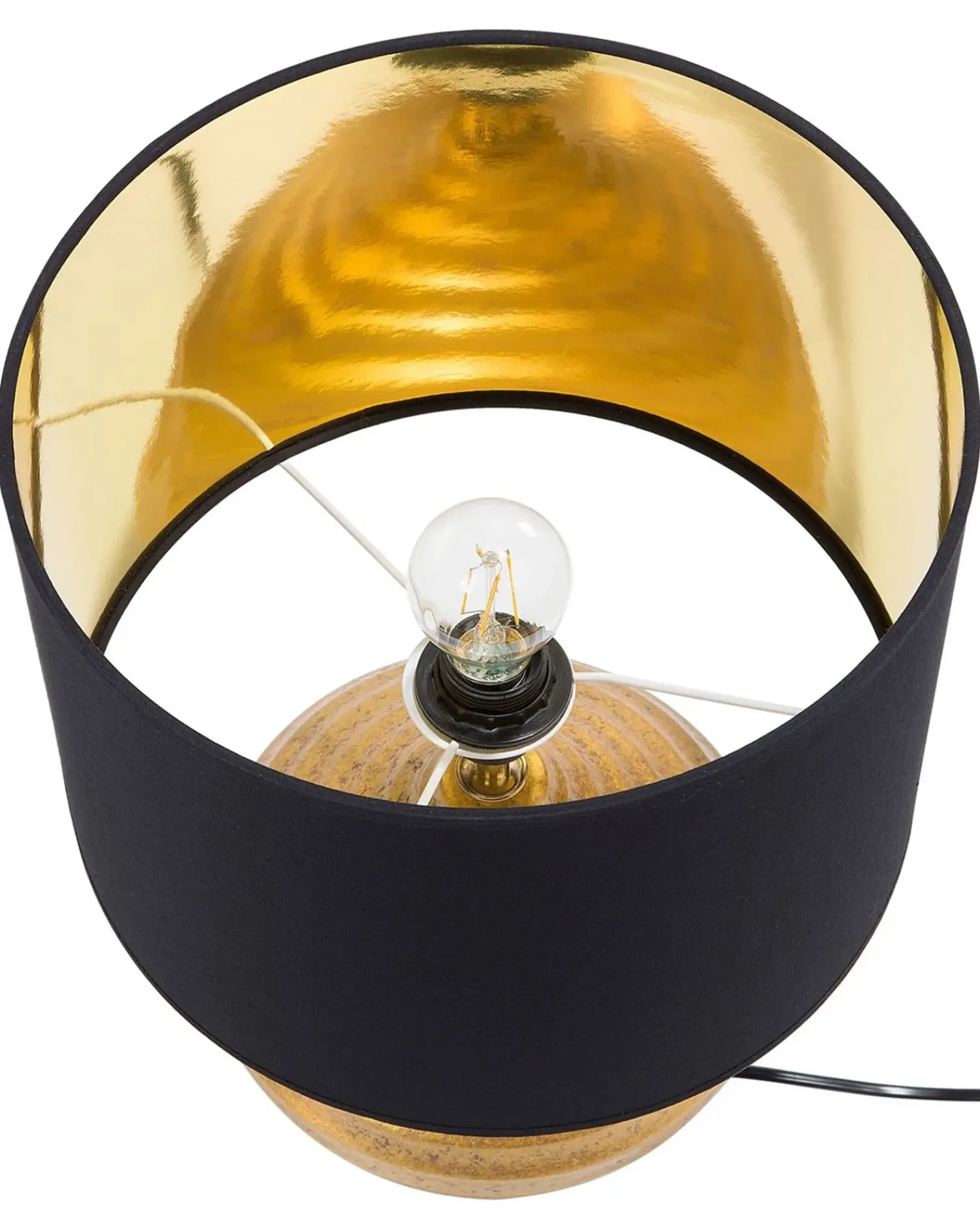 New Beliani Lampada da tavolo KUBAN Ceramica Oro Oro Nero