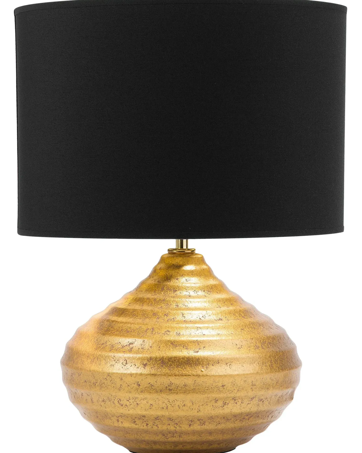 New Beliani Lampada da tavolo KUBAN Ceramica Oro Oro Nero