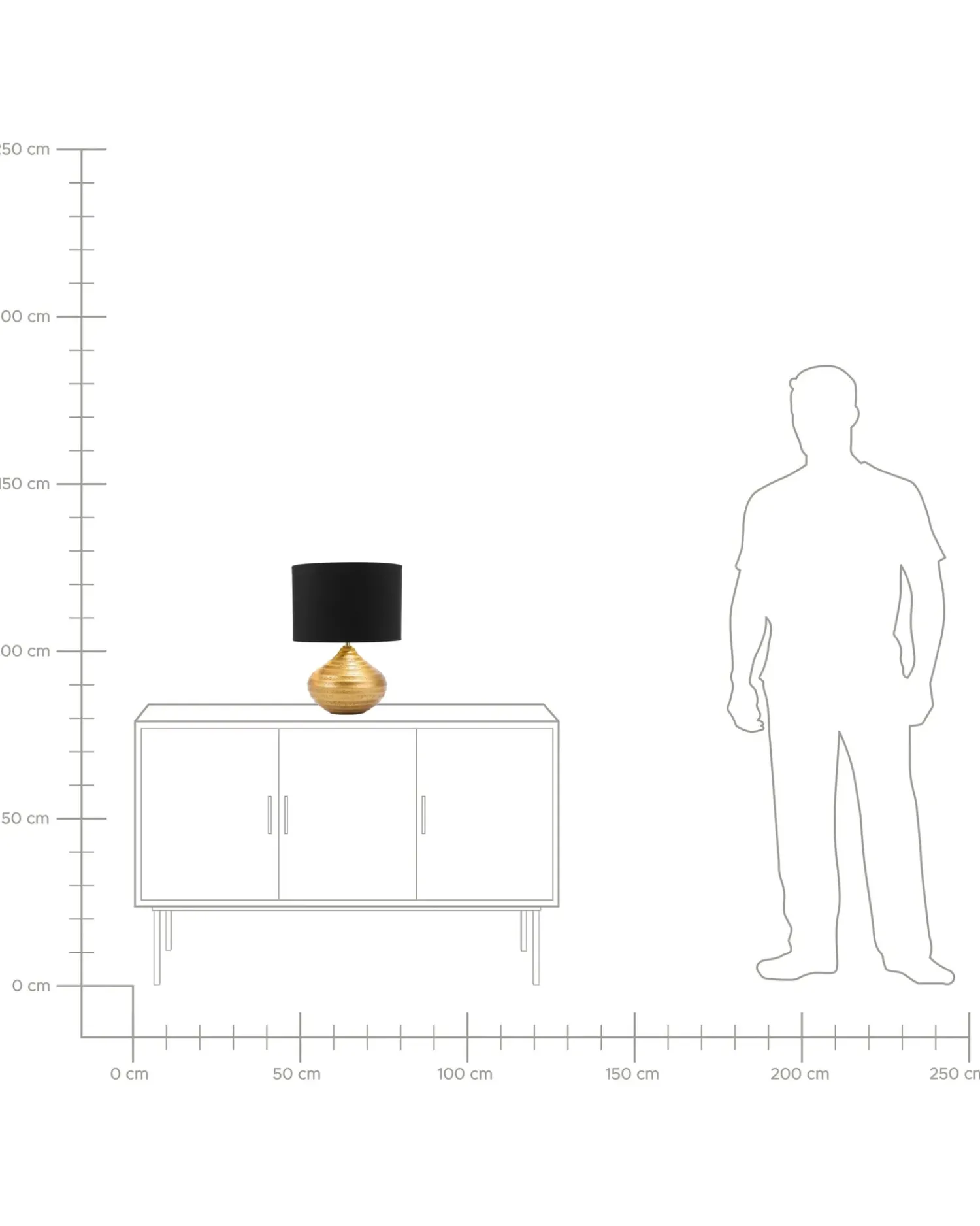New Beliani Lampada da tavolo KUBAN Ceramica Oro Oro Nero