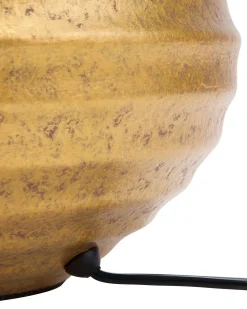 New Beliani Lampada da tavolo KUBAN Ceramica Oro Oro Nero