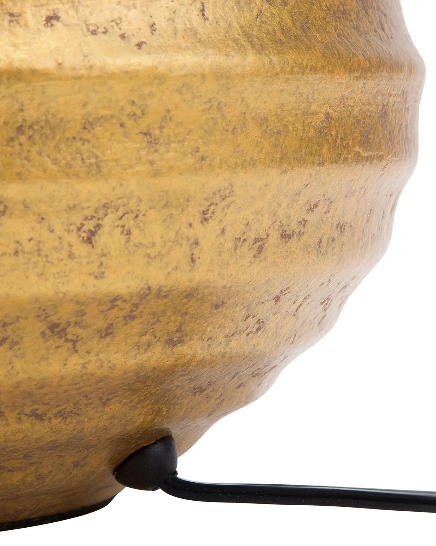 New Beliani Lampada da tavolo KUBAN Ceramica Oro Oro Nero
