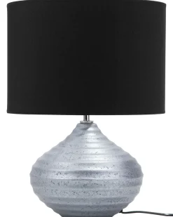 Clearance Beliani Lampada da tavolo KUBAN Ceramica Argento Argento Nero