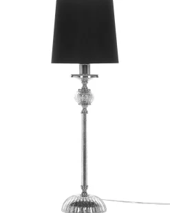 Beliani Lampada da tavolo KUBENA Metallo Nero Argento Nero