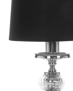 Beliani Lampada da tavolo KUBENA Metallo Nero Argento Nero