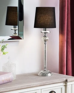 Beliani Lampada da tavolo KUBENA Metallo Nero Argento Nero