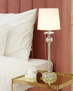 Sale Beliani Lampada da tavolo KUBENA Metallo Bianco Argento Bianco
