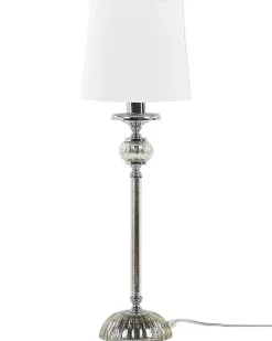 Sale Beliani Lampada da tavolo KUBENA Metallo Bianco Argento Bianco