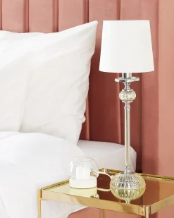 Sale Beliani Lampada da tavolo KUBENA Metallo Bianco Argento Bianco