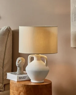 New Beliani Lampada da tavolo LABRADA Ceramica Bianco