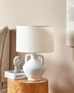 New Beliani Lampada da tavolo LABRADA Ceramica Bianco