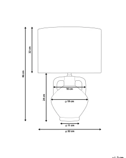 New Beliani Lampada da tavolo LABRADA Ceramica Bianco