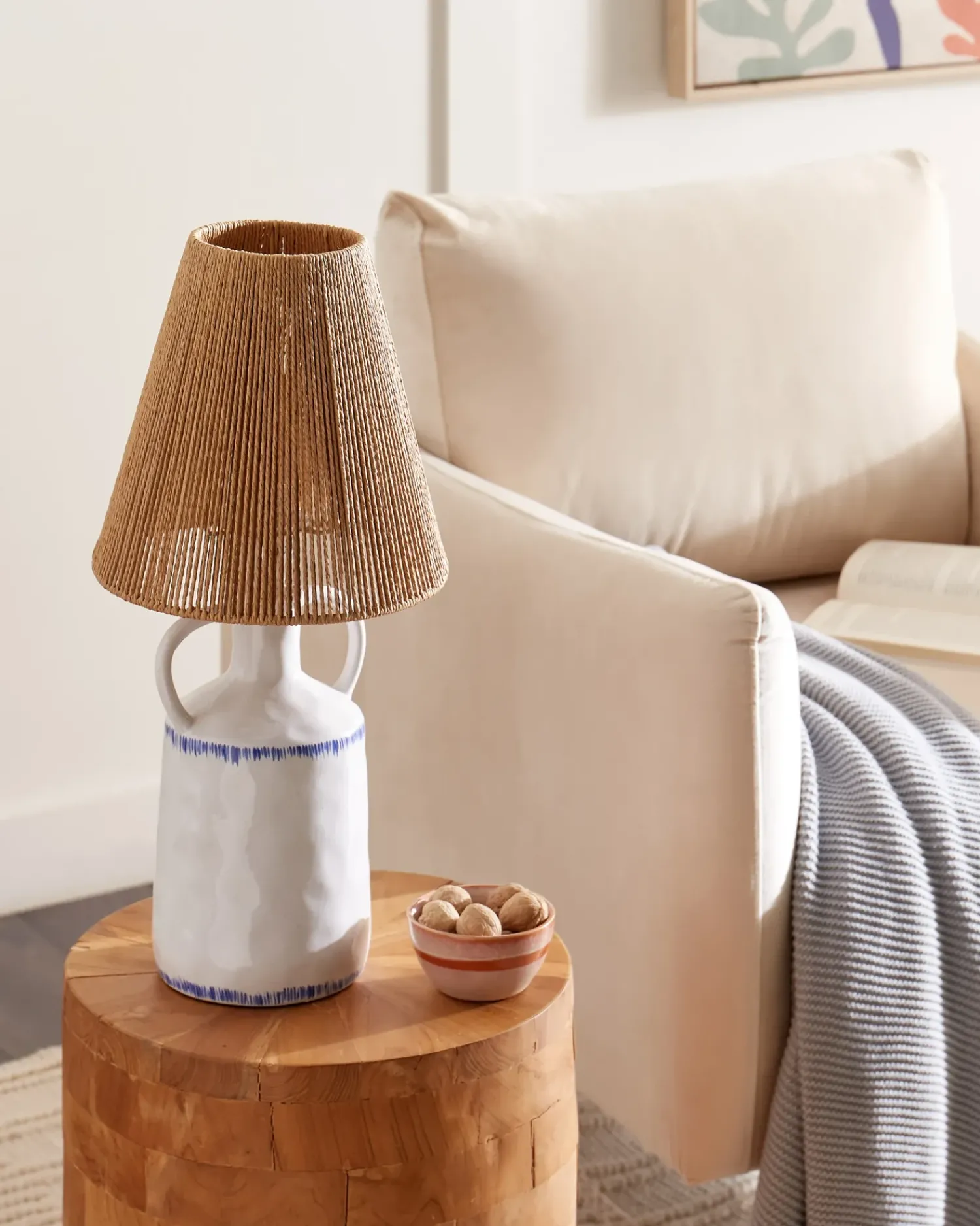 Best Beliani Lampada da tavolo LARISSOS Ceramica Bianco Beige Bianco Blu