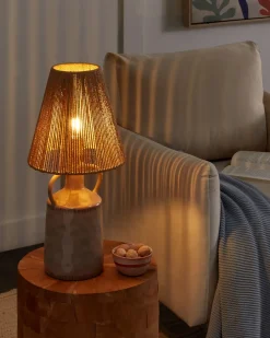 Beliani Lampada da tavolo LARISSOS Ceramica Tortora Beige