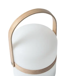 Hot Beliani Lampada da tavolo LED per esterni ESTERO con telecomando Bianco Bianco Marrone