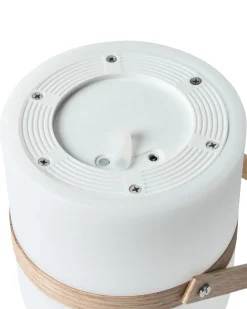 Hot Beliani Lampada da tavolo LED per esterni ESTERO con telecomando Bianco Bianco Marrone