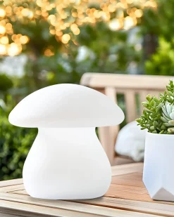 Discount Beliani Lampada da tavolo LED per esterni TUIRA con telecomando Bianco