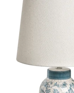 Online Beliani Lampada da tavolo LEMPA Ceramica Bianco/Blu Bianco Blu