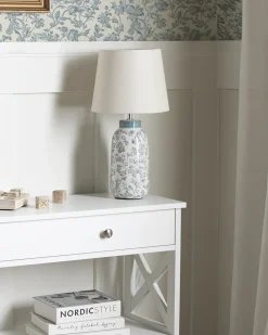 Online Beliani Lampada da tavolo LEMPA Ceramica Bianco/Blu Bianco Blu