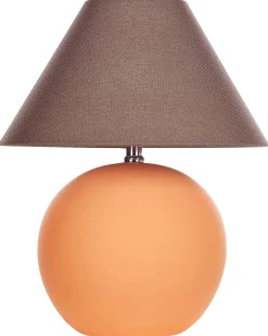 New Beliani Lampada da tavolo LIMIA Ceramica Arancione Arancione Marrone