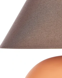 New Beliani Lampada da tavolo LIMIA Ceramica Arancione Arancione Marrone