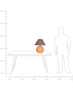 New Beliani Lampada da tavolo LIMIA Ceramica Arancione Arancione Marrone