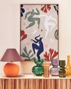 New Beliani Lampada da tavolo LIMIA Ceramica Arancione Arancione Marrone