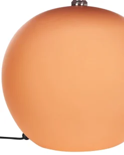 New Beliani Lampada da tavolo LIMIA Ceramica Arancione Arancione Marrone