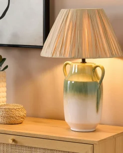Best Beliani Lampada da tavolo LIMONES Ceramica Verde Beige Verde