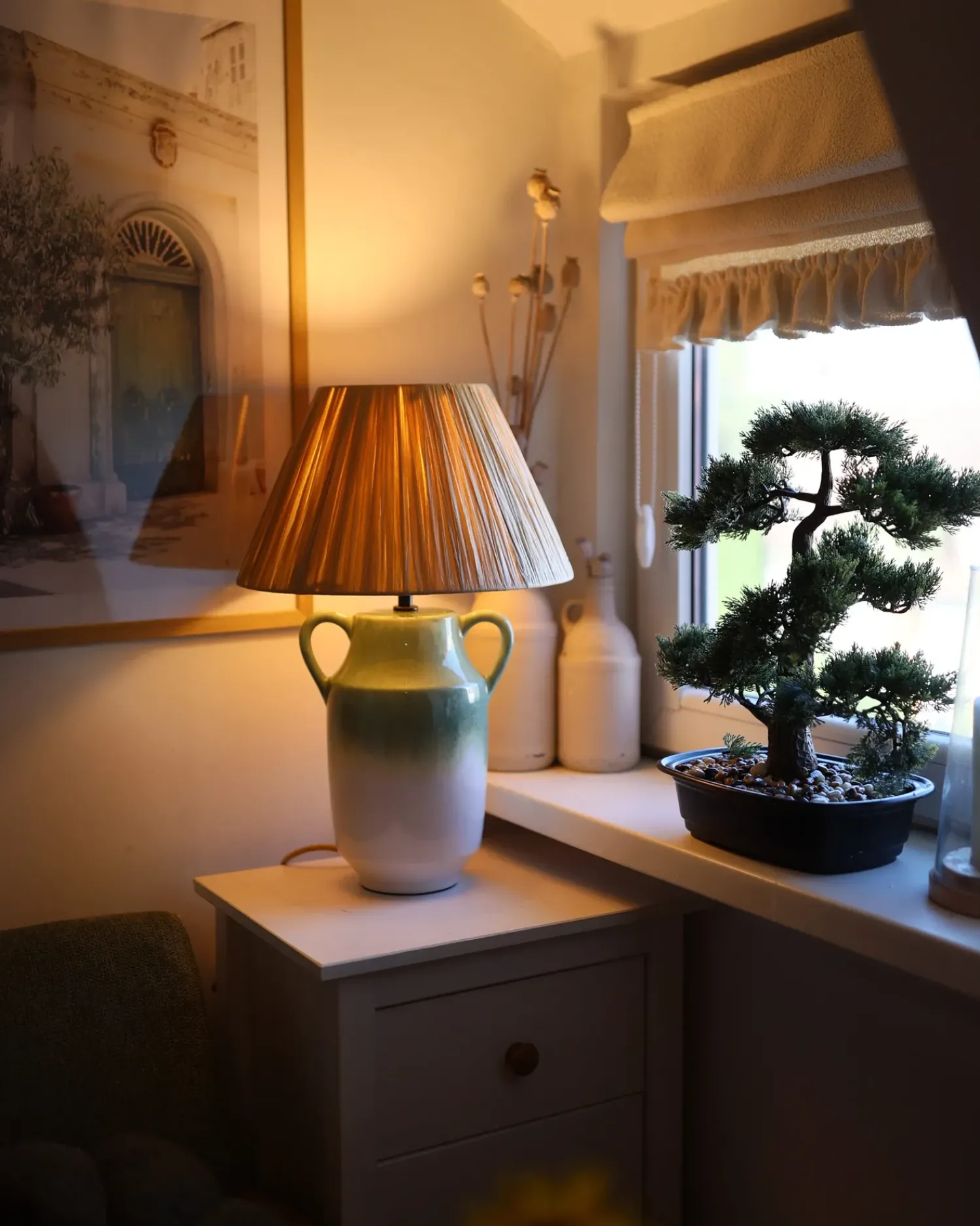 Best Beliani Lampada da tavolo LIMONES Ceramica Verde Beige Verde