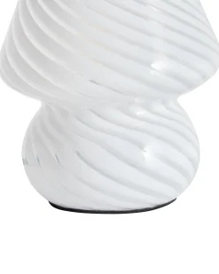New Beliani Lampada da tavolo LOBO Vetro Bianco