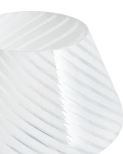 New Beliani Lampada da tavolo LOBO Vetro Bianco
