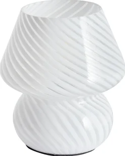 New Beliani Lampada da tavolo LOBO Vetro Bianco
