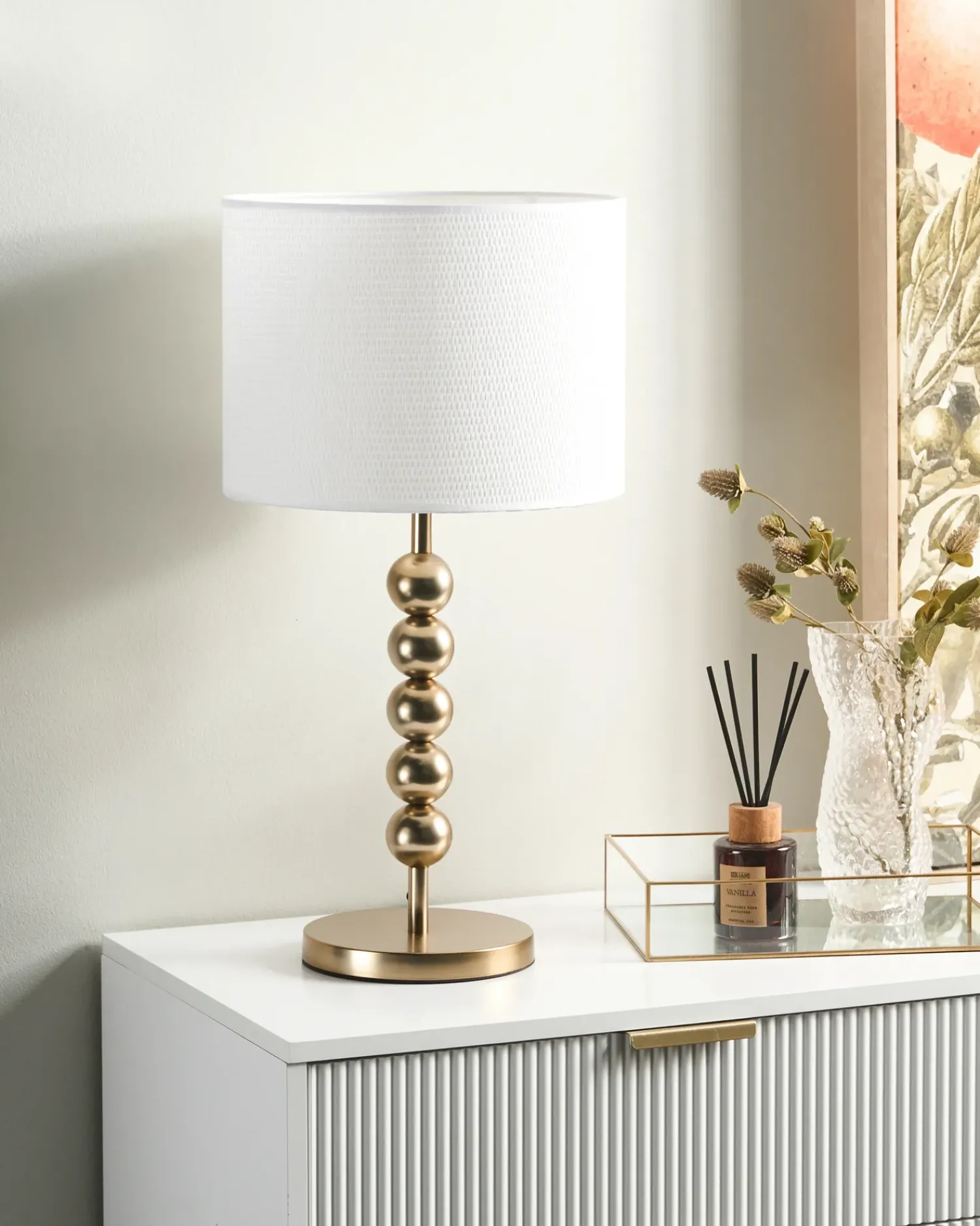 Outlet Beliani LOKY Metallo Ottone Bianco Ottone