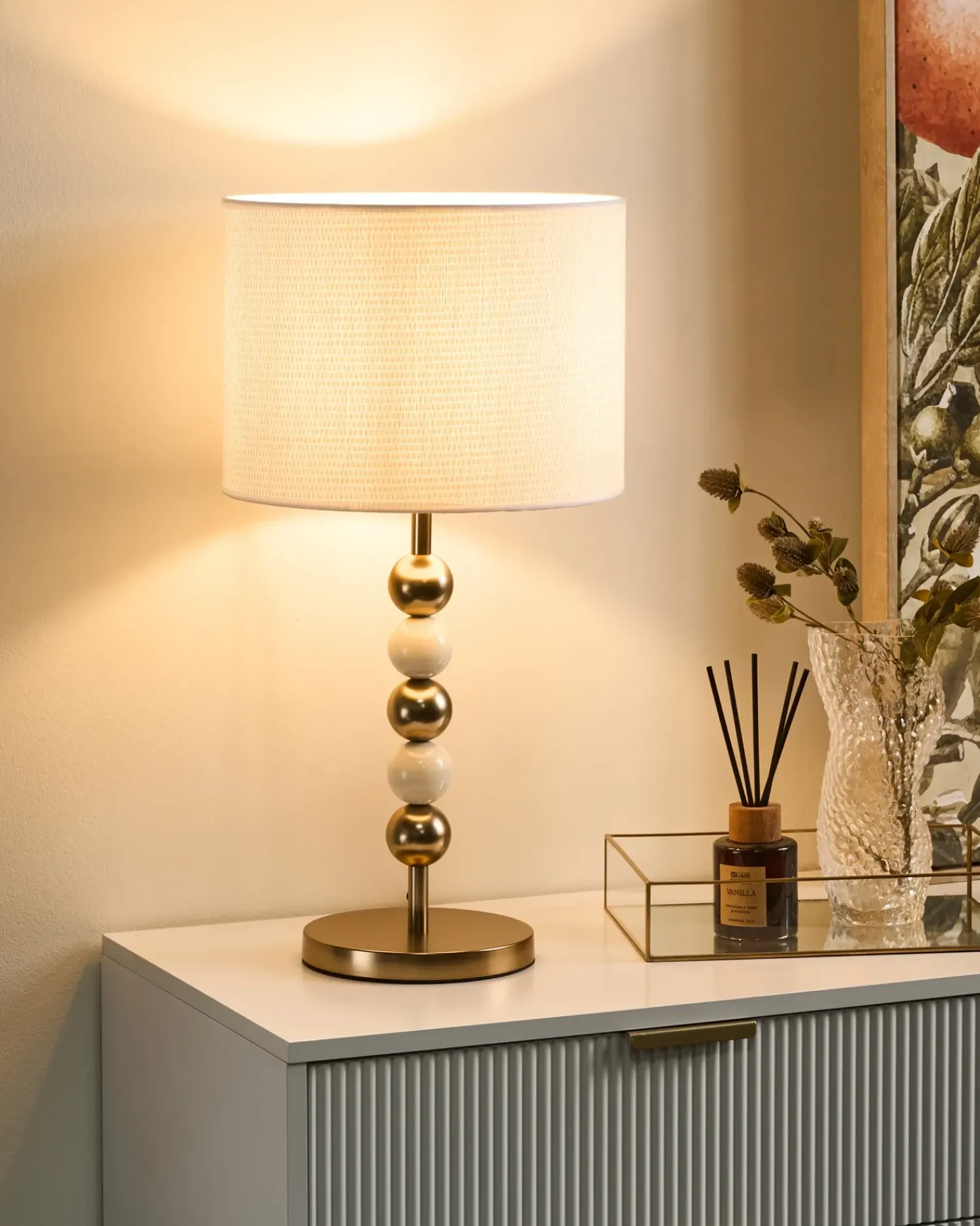 Outlet Beliani LOKY Metallo Ottone/Beige Bianco Beige Oro