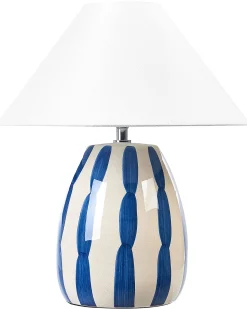 Online Beliani Lampada da tavolo LUCHETTI Ceramica Bianco/Blu Beige Bianco Blu
