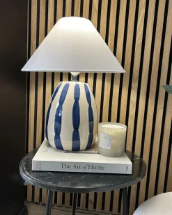 Online Beliani Lampada da tavolo LUCHETTI Ceramica Bianco/Blu Beige Bianco Blu