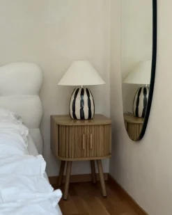Discount Beliani Lampada da tavolo LUCHETTI Ceramica Nero/Bianco Beige Bianco Nero