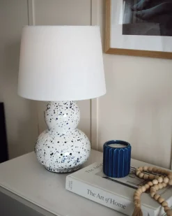 Sale Beliani Lampada da tavolo MACAL Ceramica Bianco/Blu Bianco Blu