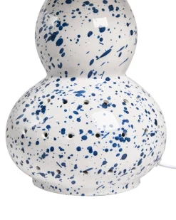 Sale Beliani Lampada da tavolo MACAL Ceramica Bianco/Blu Bianco Blu