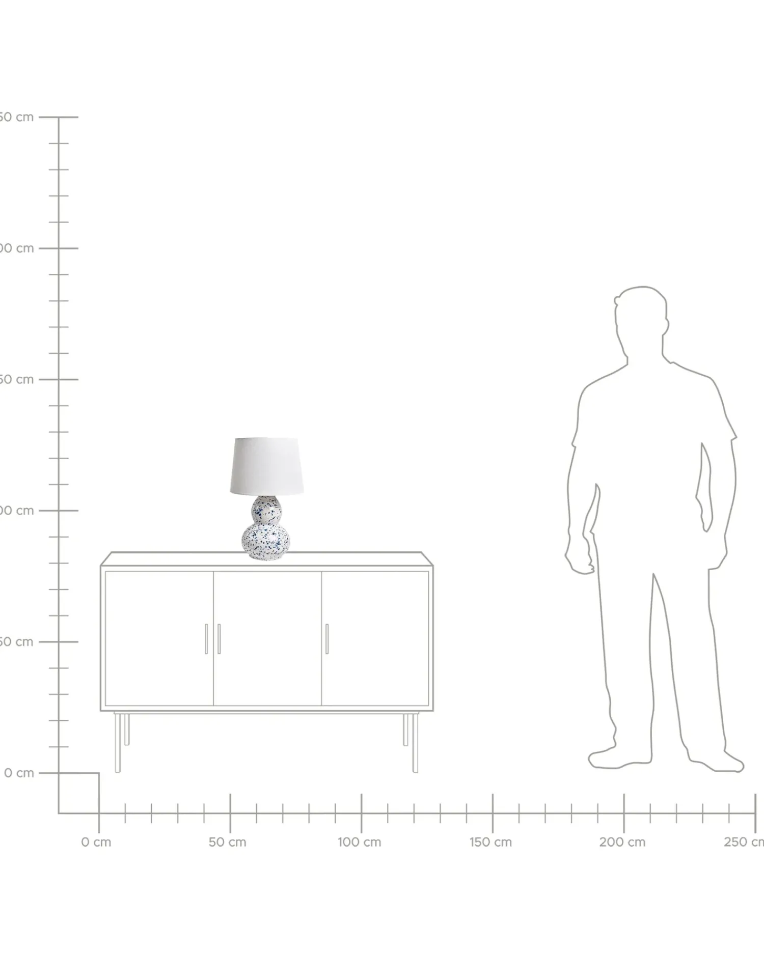 Sale Beliani Lampada da tavolo MACAL Ceramica Bianco/Blu Bianco Blu