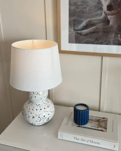 Sale Beliani Lampada da tavolo MACAL Ceramica Bianco/Blu Bianco Blu