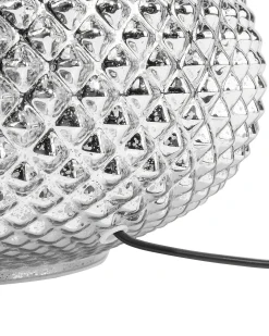 Clearance Beliani Lampada da tavolo MADON Vetro Argento Bianco Argento