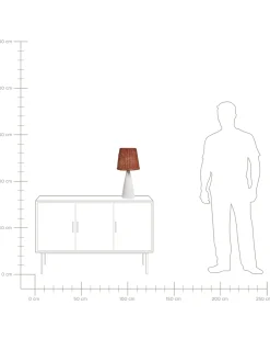 Beliani Lampada da tavolo MADURU Ceramica Bianco Bianco Marrone